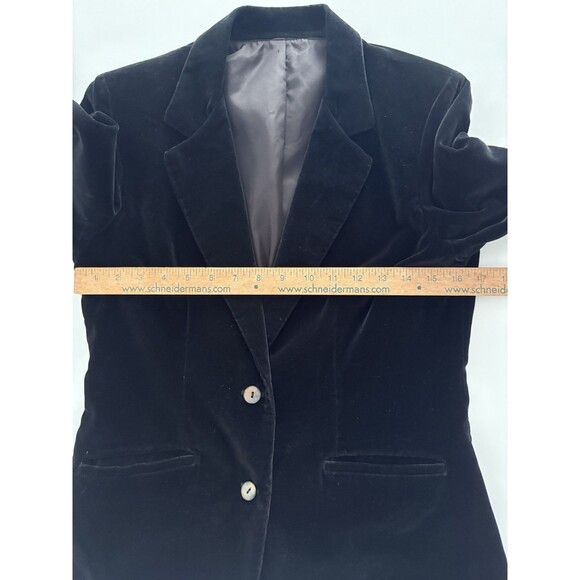 Vintage Black Velvet Blazer Size 9 Two Button Dark Romance GothV Victorian - Picture 9 of 16